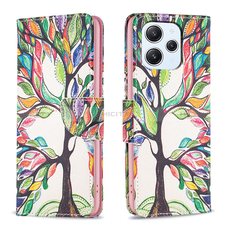 Custodia Portafoglio In Pelle Fantasia Modello Cover con Supporto B01F per Xiaomi Redmi 12 4G