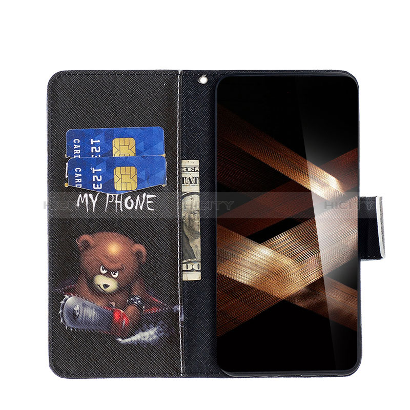 Custodia Portafoglio In Pelle Fantasia Modello Cover con Supporto B01F per Xiaomi Redmi 13C