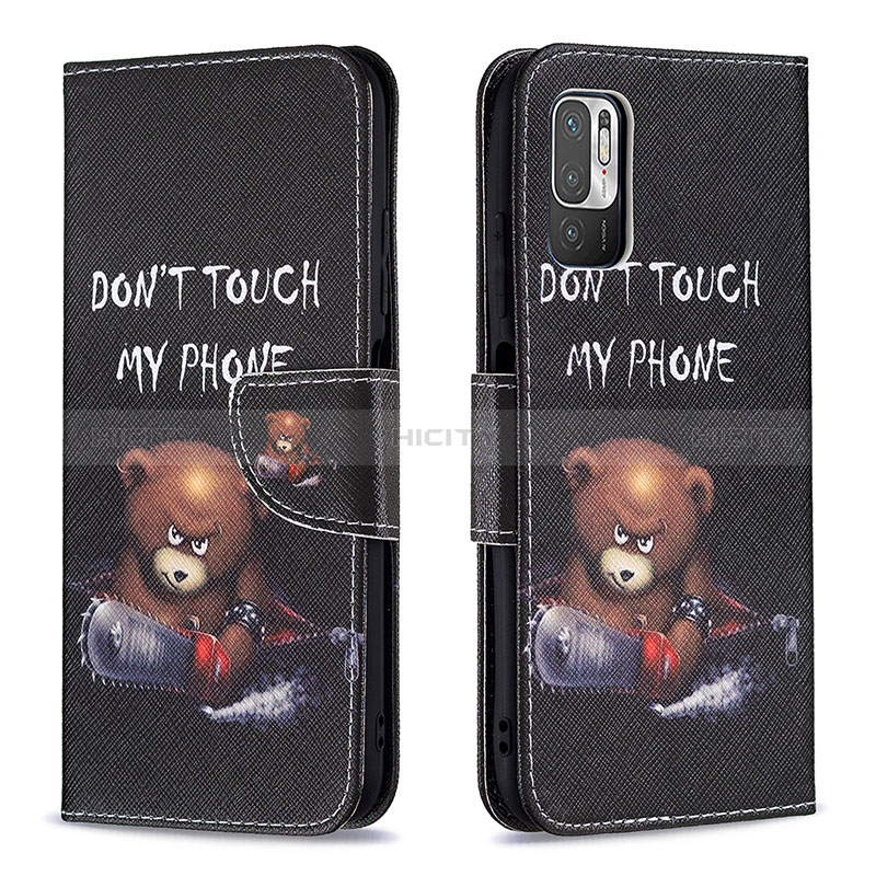 Custodia Portafoglio In Pelle Fantasia Modello Cover con Supporto B01F per Xiaomi Redmi Note 10 5G