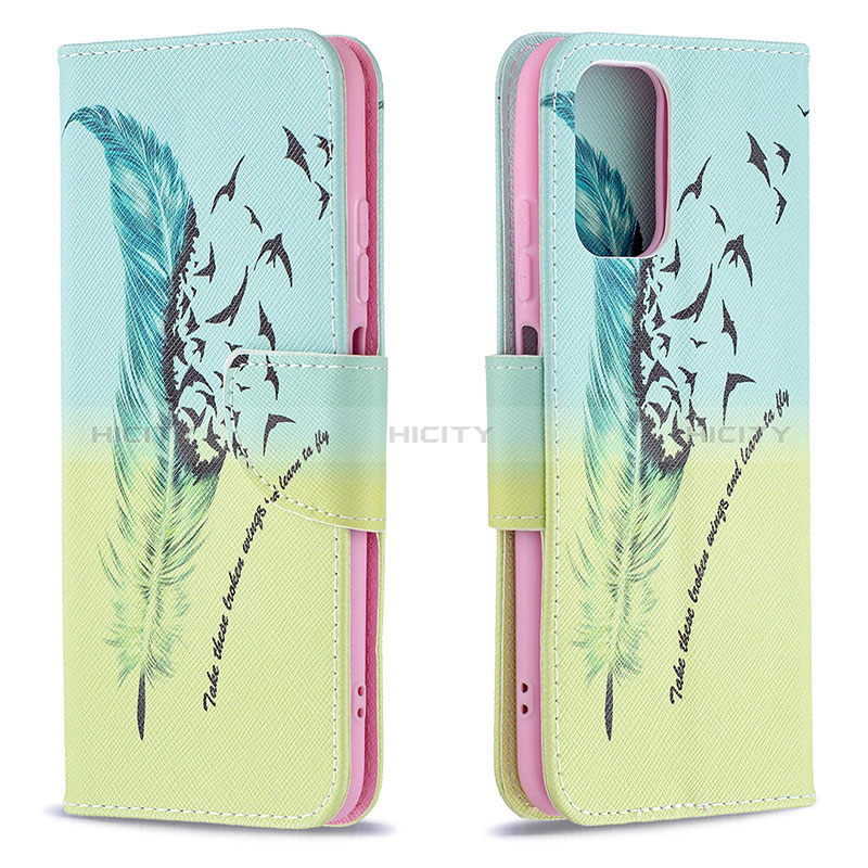 Custodia Portafoglio In Pelle Fantasia Modello Cover con Supporto B01F per Xiaomi Redmi Note 10S 4G Verde Pastello