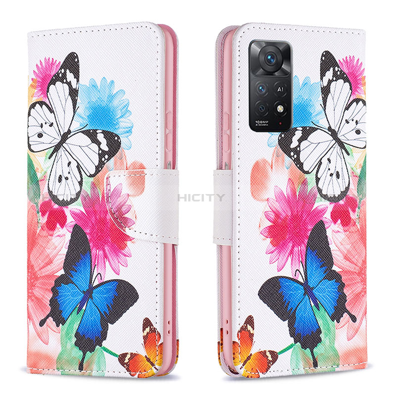 Custodia Portafoglio In Pelle Fantasia Modello Cover con Supporto B01F per Xiaomi Redmi Note 11 Pro 5G Colorato