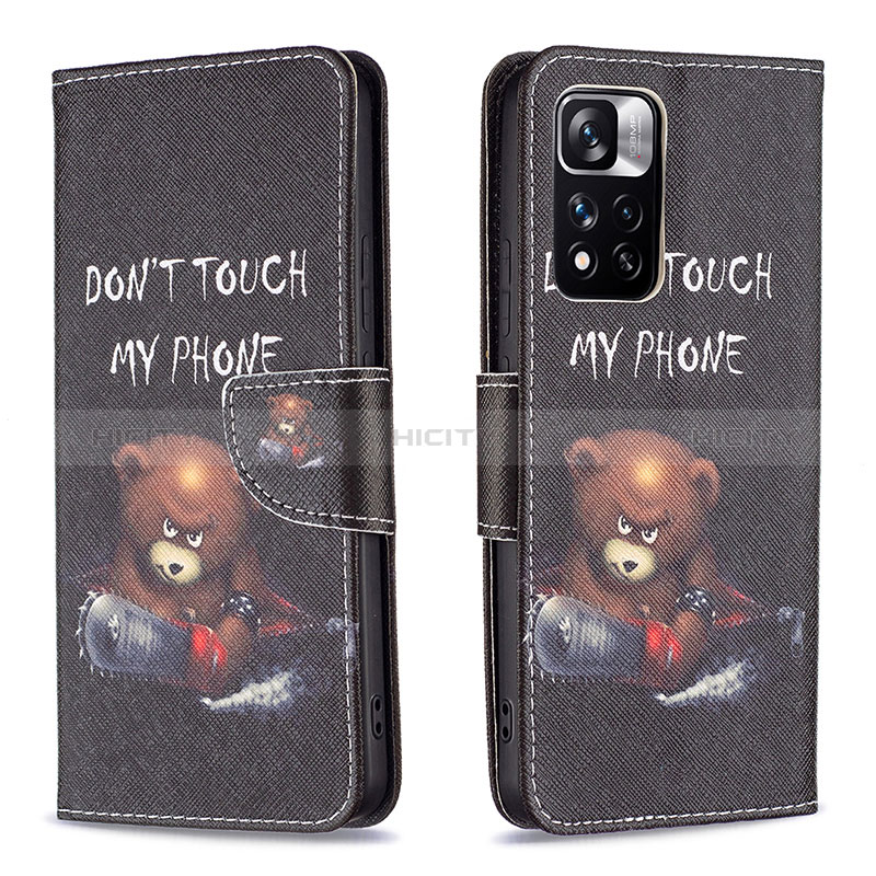 Custodia Portafoglio In Pelle Fantasia Modello Cover con Supporto B01F per Xiaomi Redmi Note 11 Pro+ Plus 5G