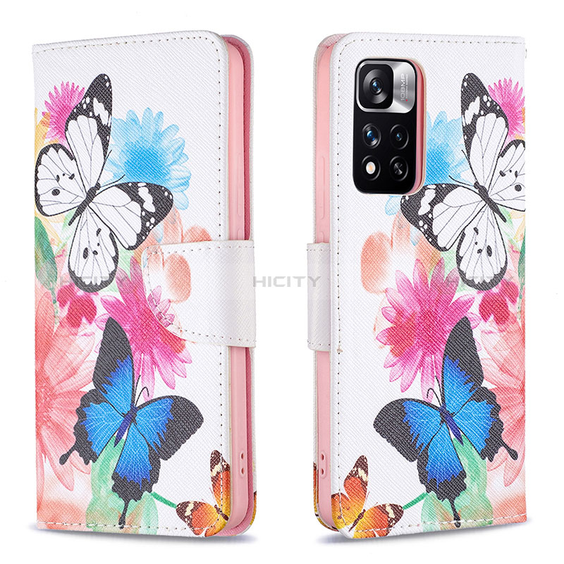 Custodia Portafoglio In Pelle Fantasia Modello Cover con Supporto B01F per Xiaomi Redmi Note 11 Pro+ Plus 5G