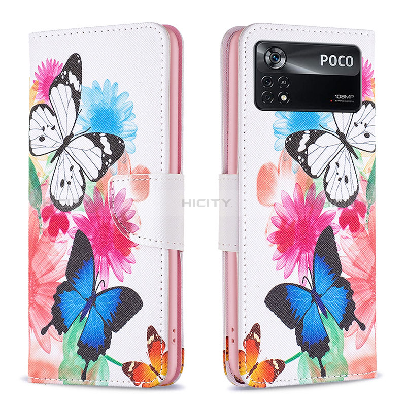 Custodia Portafoglio In Pelle Fantasia Modello Cover con Supporto B01F per Xiaomi Redmi Note 11E Pro 5G Colorato