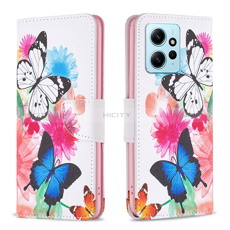 Custodia Portafoglio In Pelle Fantasia Modello Cover con Supporto B01F per Xiaomi Redmi Note 12 4G Colorato