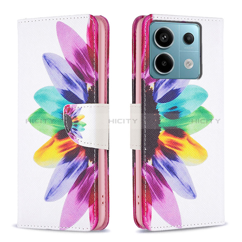 Custodia Portafoglio In Pelle Fantasia Modello Cover con Supporto B01F per Xiaomi Redmi Note 13 Pro 5G