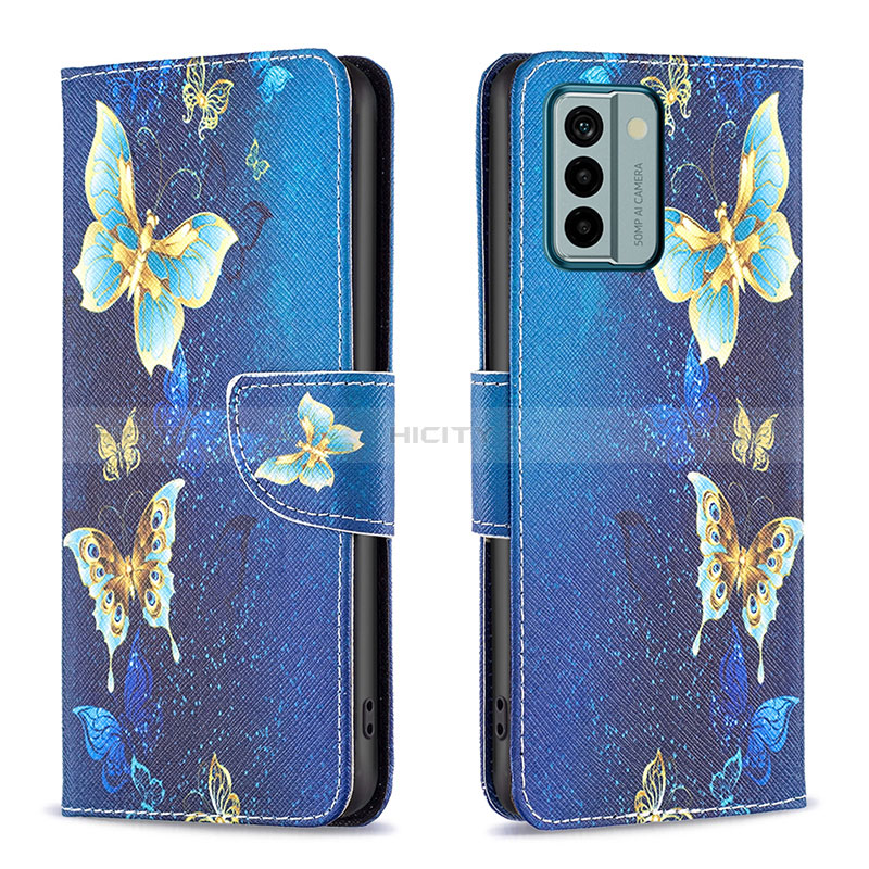 Custodia Portafoglio In Pelle Fantasia Modello Cover con Supporto B03F per Nokia G22 Cielo Blu