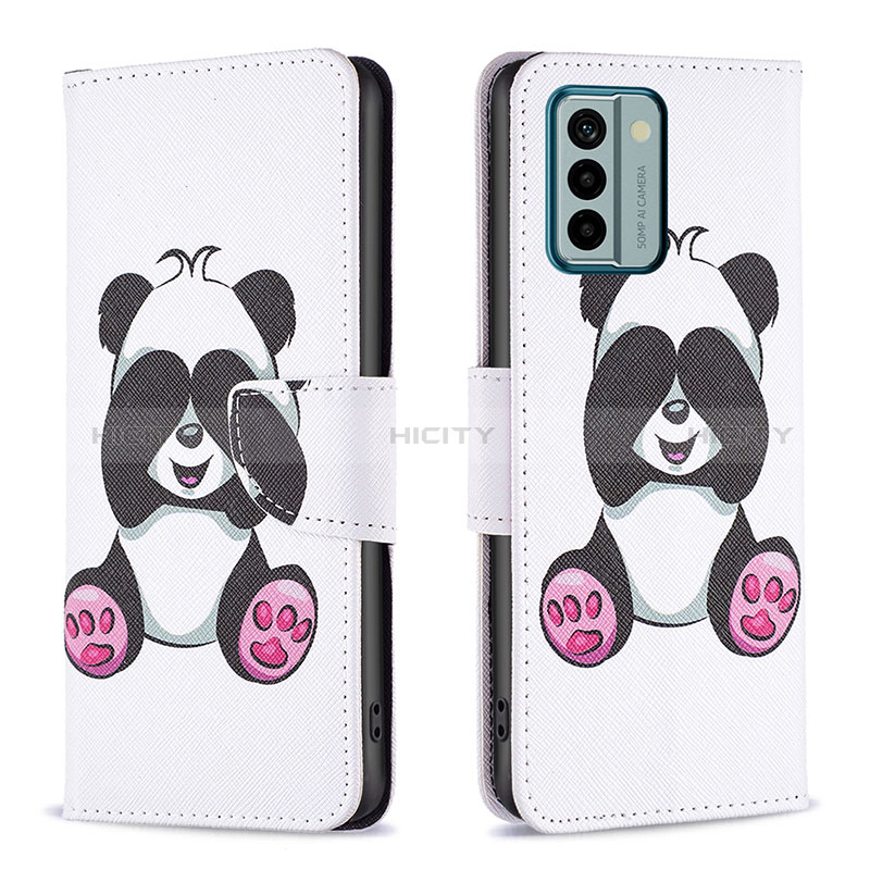 Custodia Portafoglio In Pelle Fantasia Modello Cover con Supporto B03F per Nokia G22 Multicolore