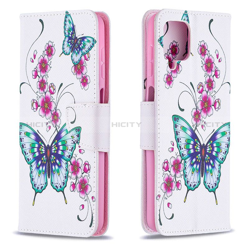 Custodia Portafoglio In Pelle Fantasia Modello Cover con Supporto B03F per Samsung Galaxy A12 Nacho