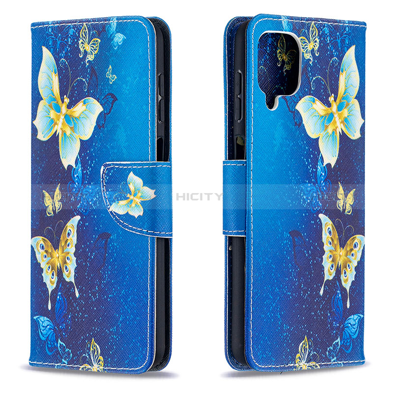 Custodia Portafoglio In Pelle Fantasia Modello Cover con Supporto B03F per Samsung Galaxy A12 Nacho