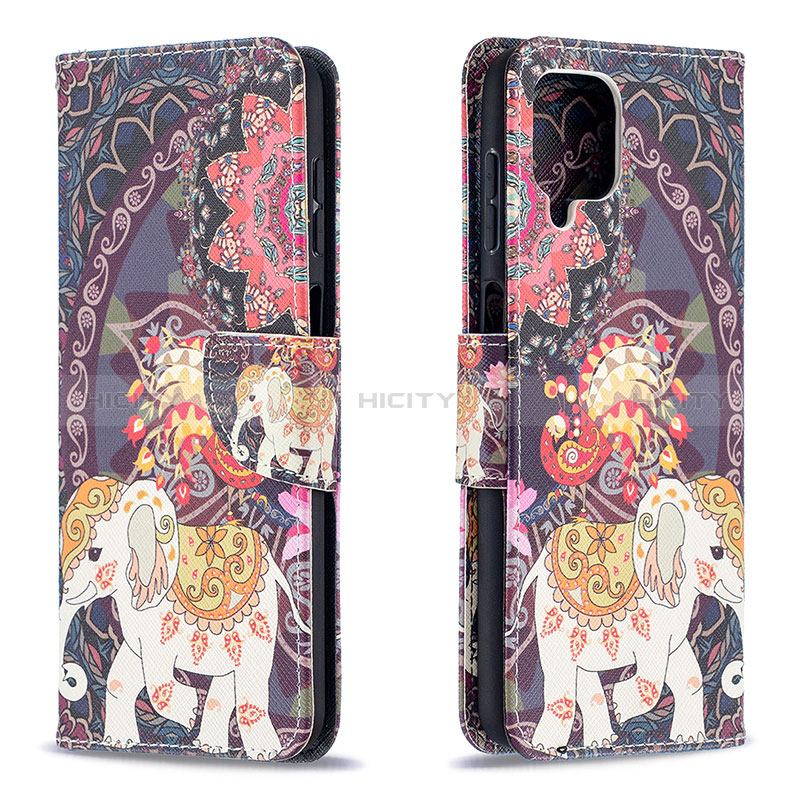 Custodia Portafoglio In Pelle Fantasia Modello Cover con Supporto B03F per Samsung Galaxy A12 Nacho