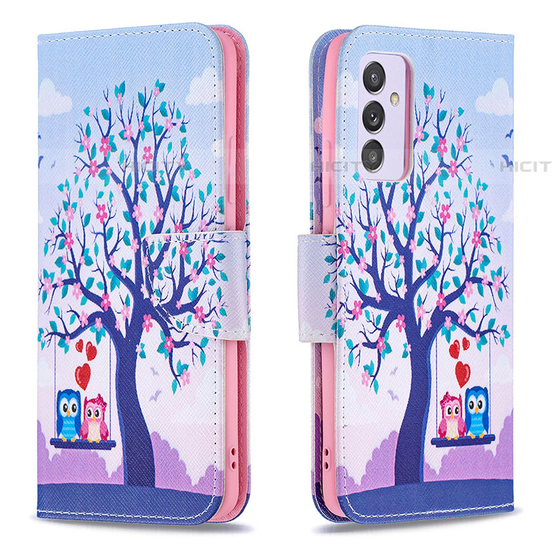 Custodia Portafoglio In Pelle Fantasia Modello Cover con Supporto B03F per Samsung Galaxy A24 4G Lavanda