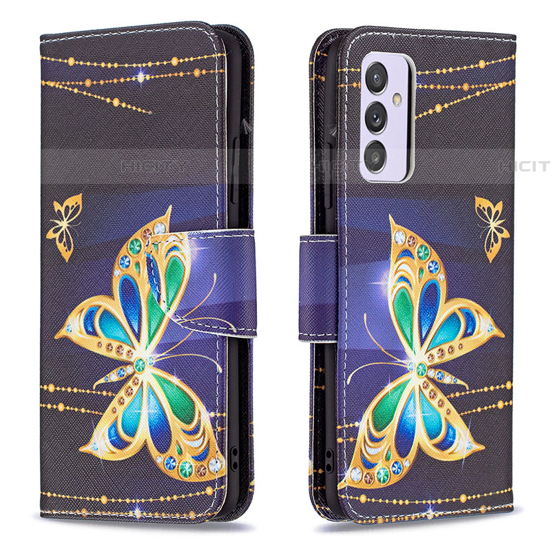 Custodia Portafoglio In Pelle Fantasia Modello Cover con Supporto B03F per Samsung Galaxy A24 4G Nero