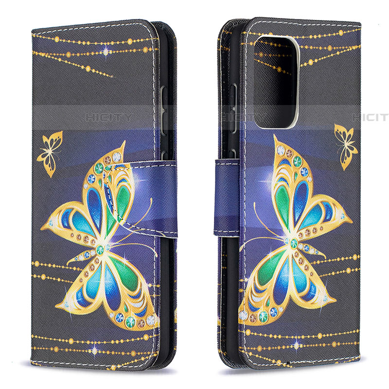 Custodia Portafoglio In Pelle Fantasia Modello Cover con Supporto B03F per Samsung Galaxy A52 4G Nero