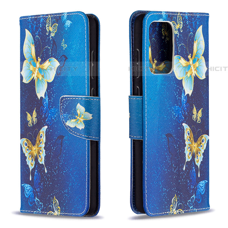 Custodia Portafoglio In Pelle Fantasia Modello Cover con Supporto B03F per Samsung Galaxy A72 5G Cielo Blu