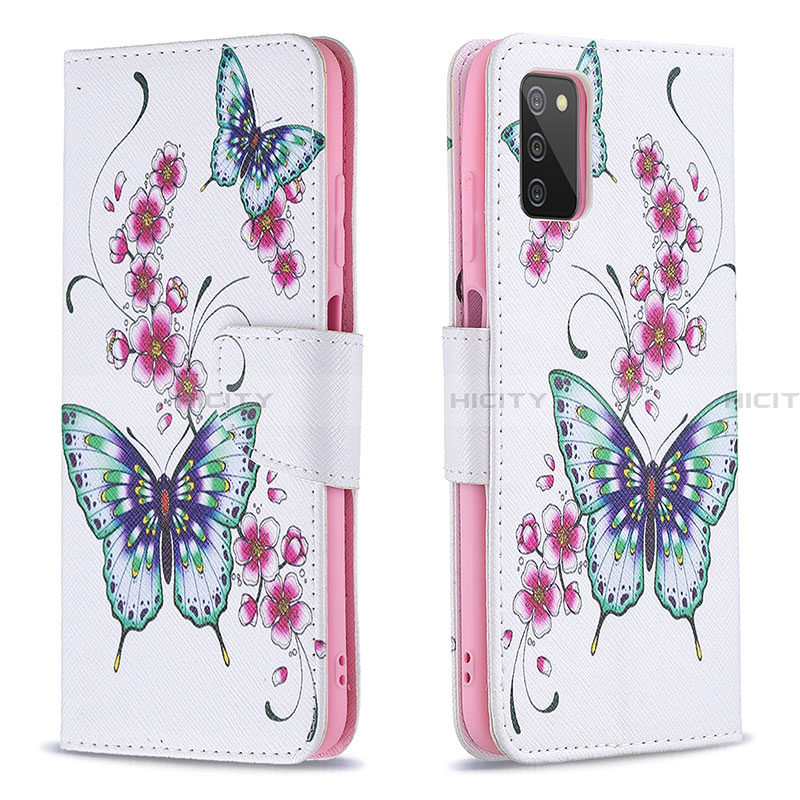 Custodia Portafoglio In Pelle Fantasia Modello Cover con Supporto B03F per Samsung Galaxy F02S SM-E025F