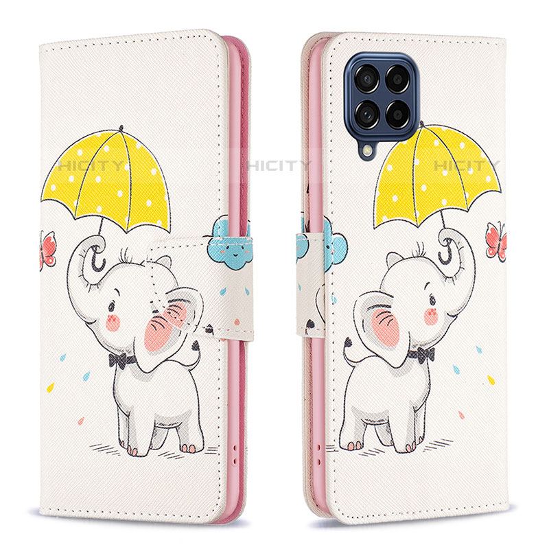 Custodia Portafoglio In Pelle Fantasia Modello Cover con Supporto B03F per Samsung Galaxy M53 5G