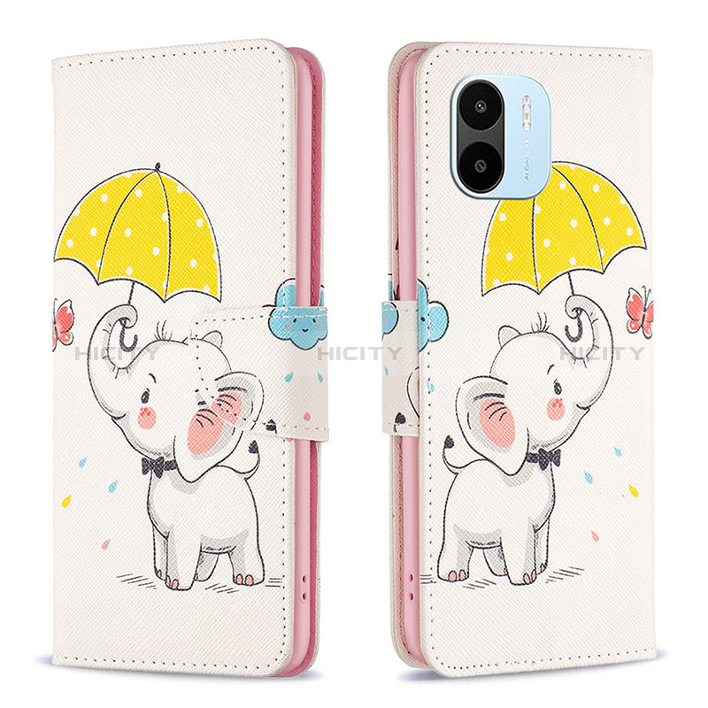 Custodia Portafoglio In Pelle Fantasia Modello Cover con Supporto B03F per Xiaomi Poco C50