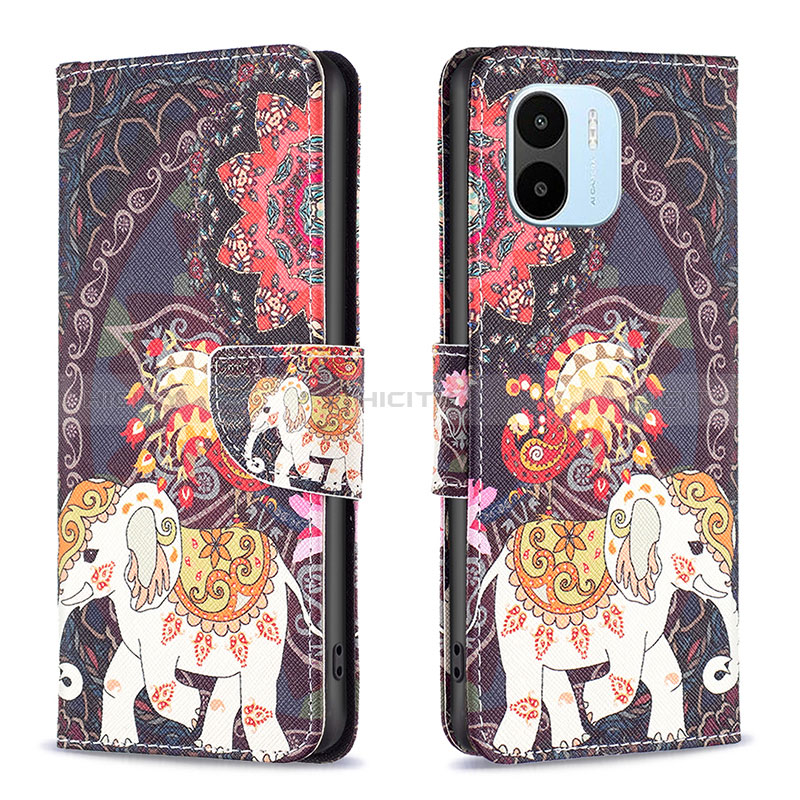 Custodia Portafoglio In Pelle Fantasia Modello Cover con Supporto B03F per Xiaomi Poco C50