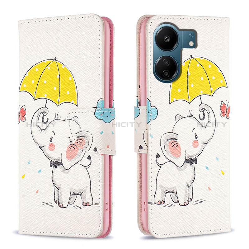 Custodia Portafoglio In Pelle Fantasia Modello Cover con Supporto B03F per Xiaomi Poco C65