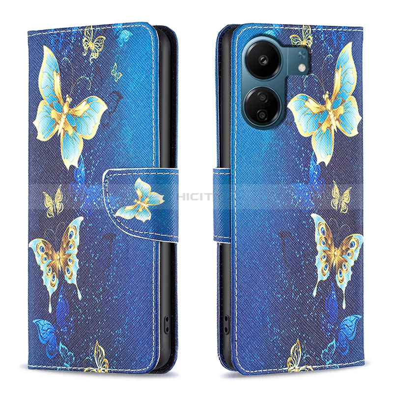 Custodia Portafoglio In Pelle Fantasia Modello Cover con Supporto B03F per Xiaomi Poco C65