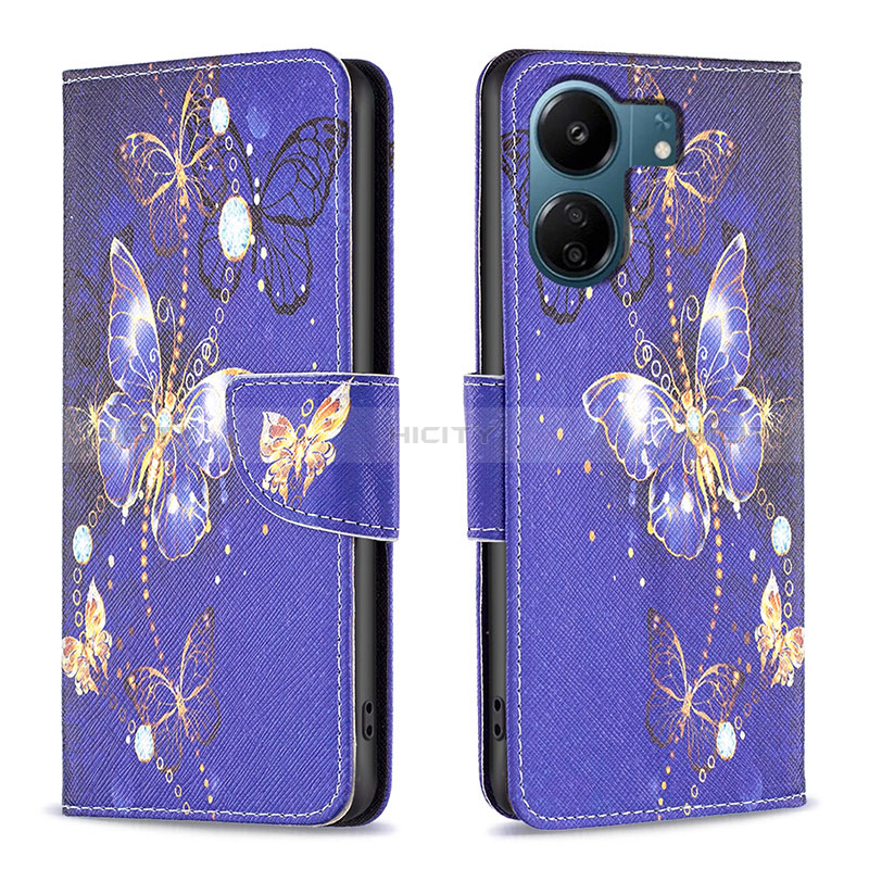 Custodia Portafoglio In Pelle Fantasia Modello Cover con Supporto B03F per Xiaomi Poco C65