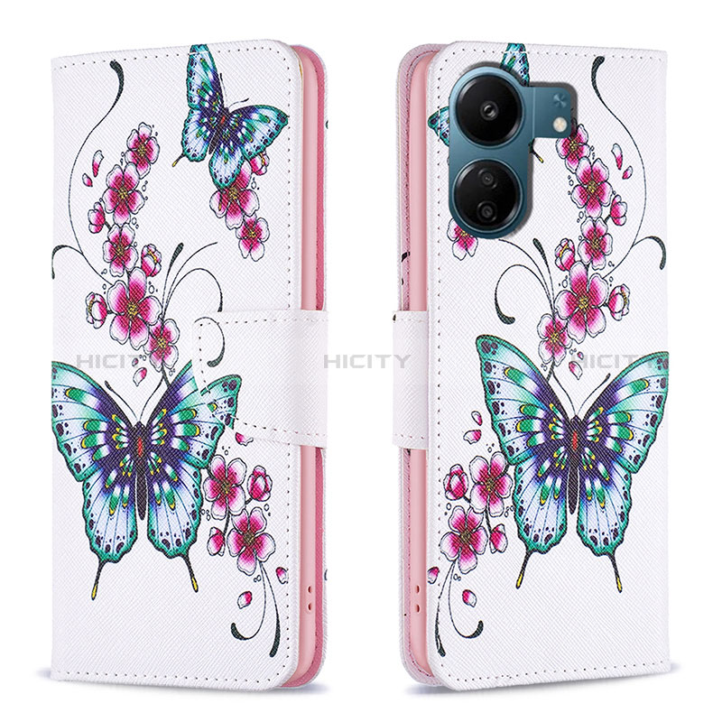 Custodia Portafoglio In Pelle Fantasia Modello Cover con Supporto B03F per Xiaomi Poco C65