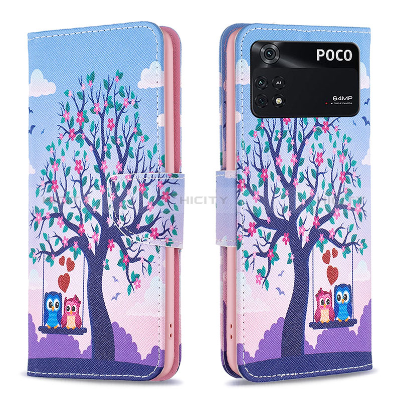 Custodia Portafoglio In Pelle Fantasia Modello Cover con Supporto B03F per Xiaomi Poco M4 Pro 4G