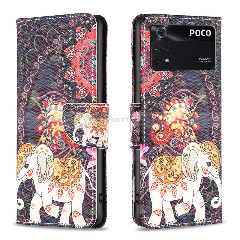 Custodia Portafoglio In Pelle Fantasia Modello Cover con Supporto B03F per Xiaomi Poco M4 Pro 4G