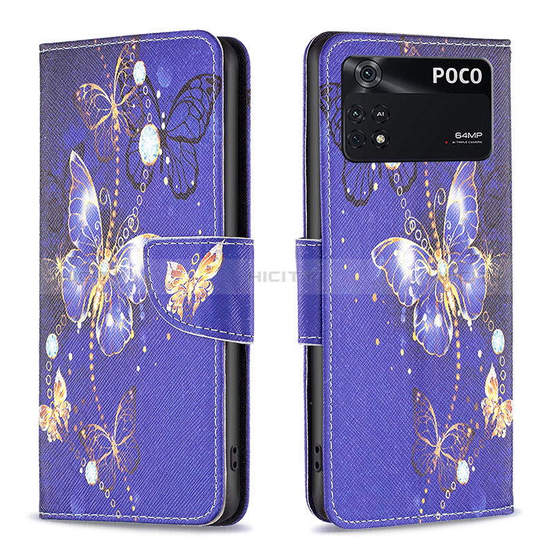 Custodia Portafoglio In Pelle Fantasia Modello Cover con Supporto B03F per Xiaomi Poco M4 Pro 4G