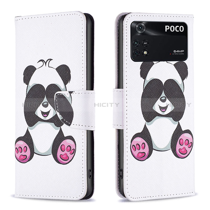 Custodia Portafoglio In Pelle Fantasia Modello Cover con Supporto B03F per Xiaomi Poco M4 Pro 4G