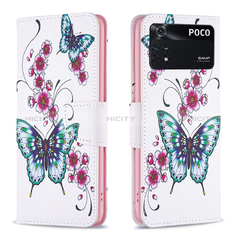 Custodia Portafoglio In Pelle Fantasia Modello Cover con Supporto B03F per Xiaomi Poco M4 Pro 4G