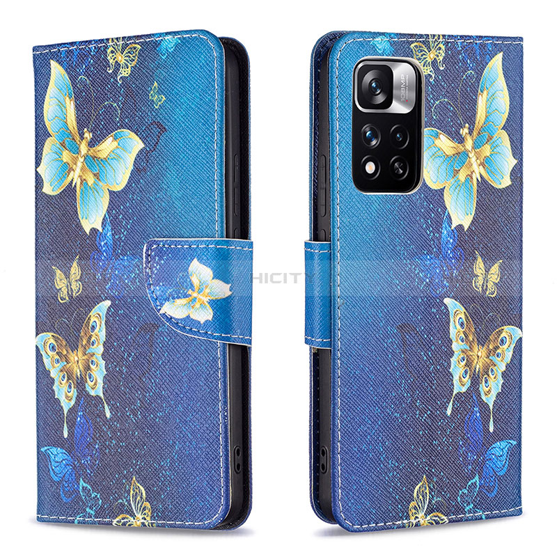 Custodia Portafoglio In Pelle Fantasia Modello Cover con Supporto B03F per Xiaomi Poco X4 NFC Cielo Blu