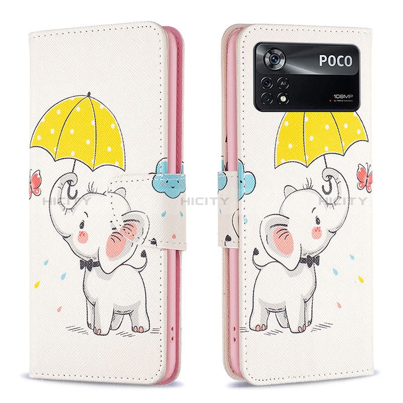 Custodia Portafoglio In Pelle Fantasia Modello Cover con Supporto B03F per Xiaomi Poco X4 Pro 5G