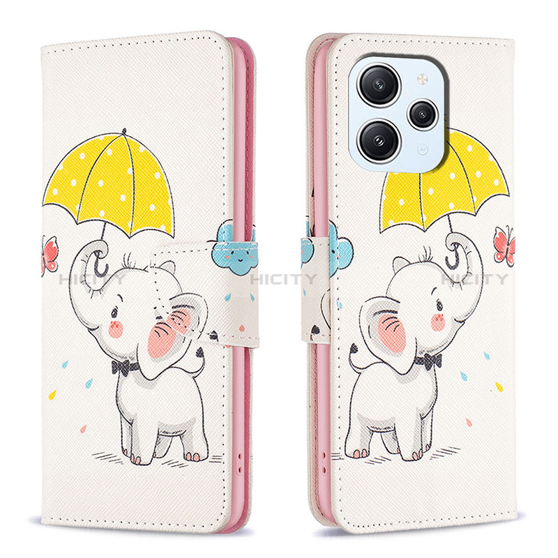 Custodia Portafoglio In Pelle Fantasia Modello Cover con Supporto B03F per Xiaomi Redmi 12 4G