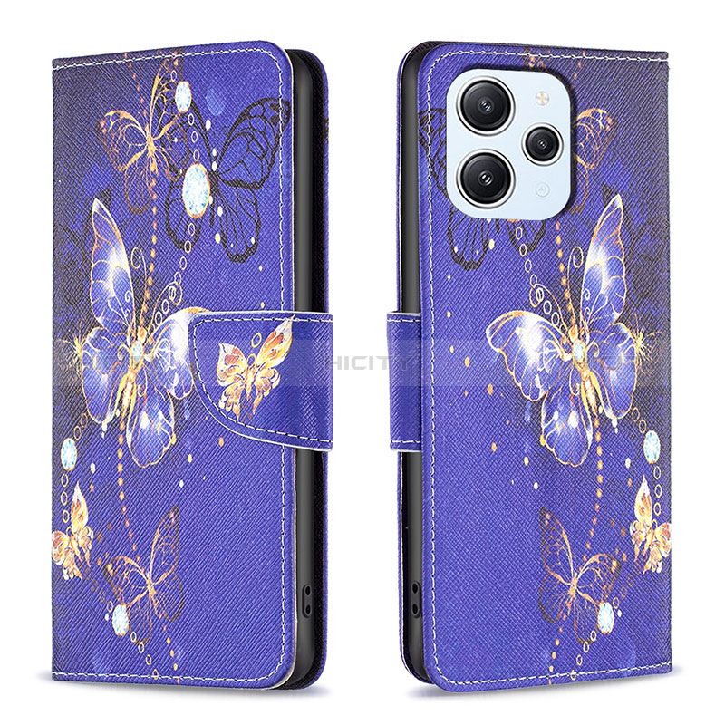 Custodia Portafoglio In Pelle Fantasia Modello Cover con Supporto B03F per Xiaomi Redmi 12 4G