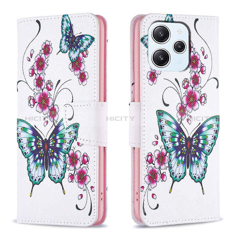 Custodia Portafoglio In Pelle Fantasia Modello Cover con Supporto B03F per Xiaomi Redmi 12 4G