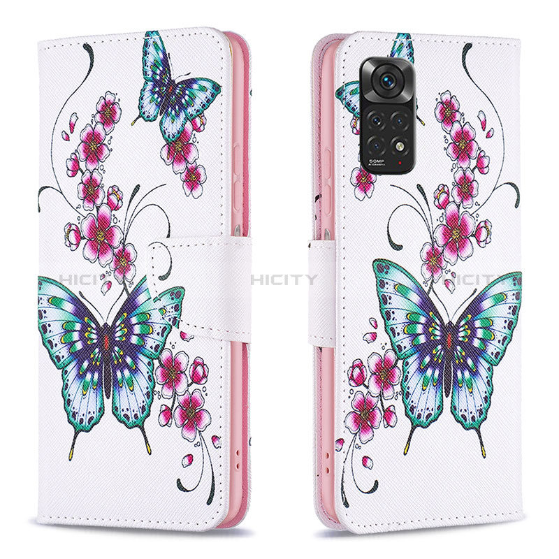 Custodia Portafoglio In Pelle Fantasia Modello Cover con Supporto B03F per Xiaomi Redmi Note 11 4G (2022) Colorato