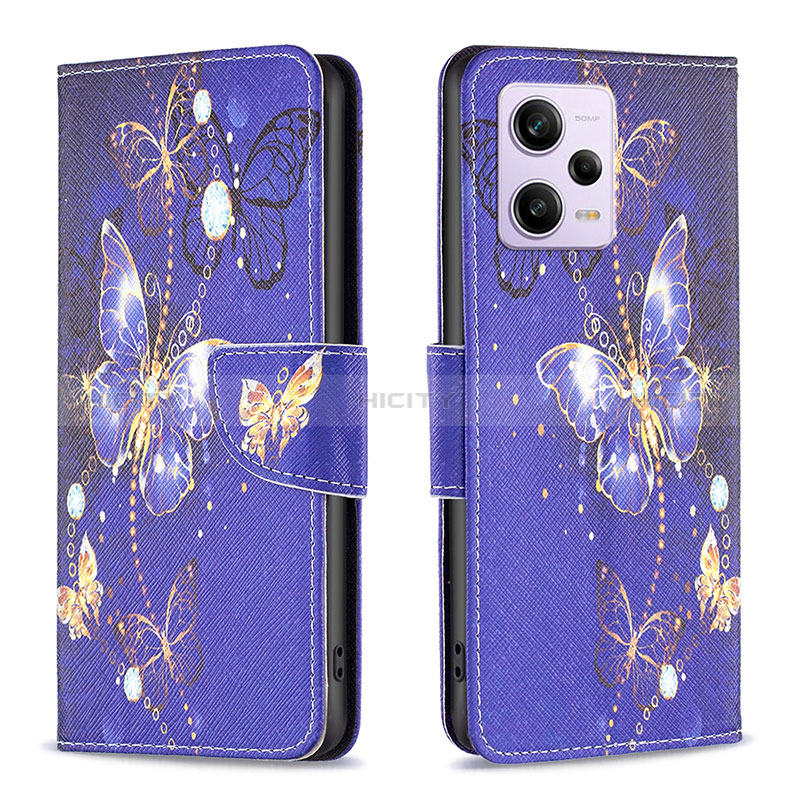 Custodia Portafoglio In Pelle Fantasia Modello Cover con Supporto B03F per Xiaomi Redmi Note 12 Pro 5G