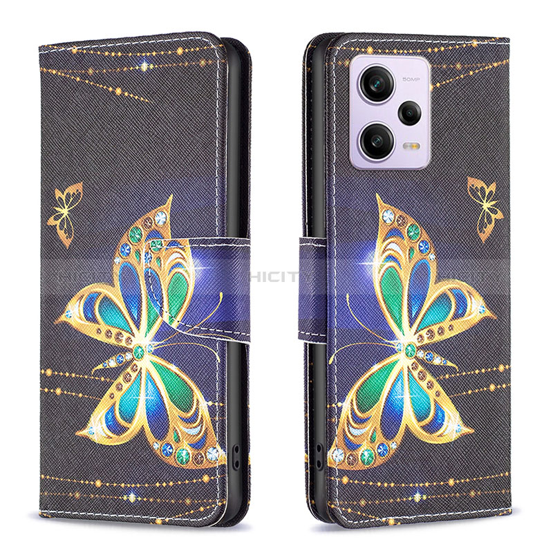 Custodia Portafoglio In Pelle Fantasia Modello Cover con Supporto B03F per Xiaomi Redmi Note 12 Pro 5G