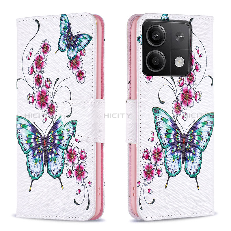 Custodia Portafoglio In Pelle Fantasia Modello Cover con Supporto B03F per Xiaomi Redmi Note 13 5G Colorato