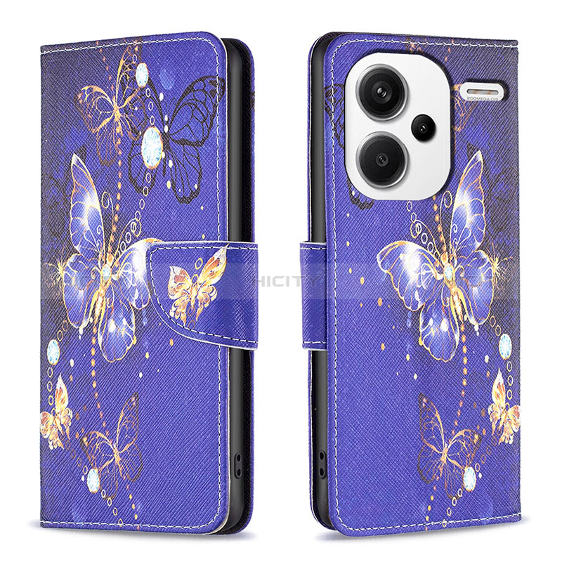 Custodia Portafoglio In Pelle Fantasia Modello Cover con Supporto B03F per Xiaomi Redmi Note 13 Pro+ Plus 5G