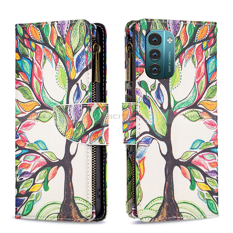 Custodia Portafoglio In Pelle Fantasia Modello Cover con Supporto B04F per Nokia G11