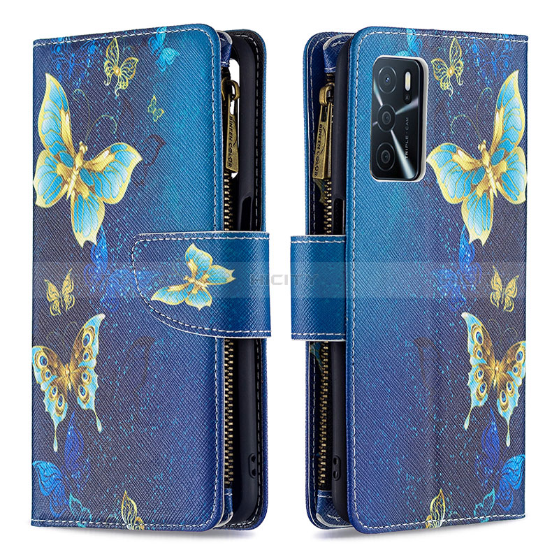 Custodia Portafoglio In Pelle Fantasia Modello Cover con Supporto B04F per Oppo A16