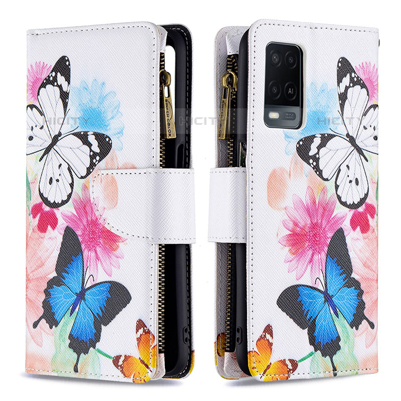 Custodia Portafoglio In Pelle Fantasia Modello Cover con Supporto B04F per Oppo A54 4G