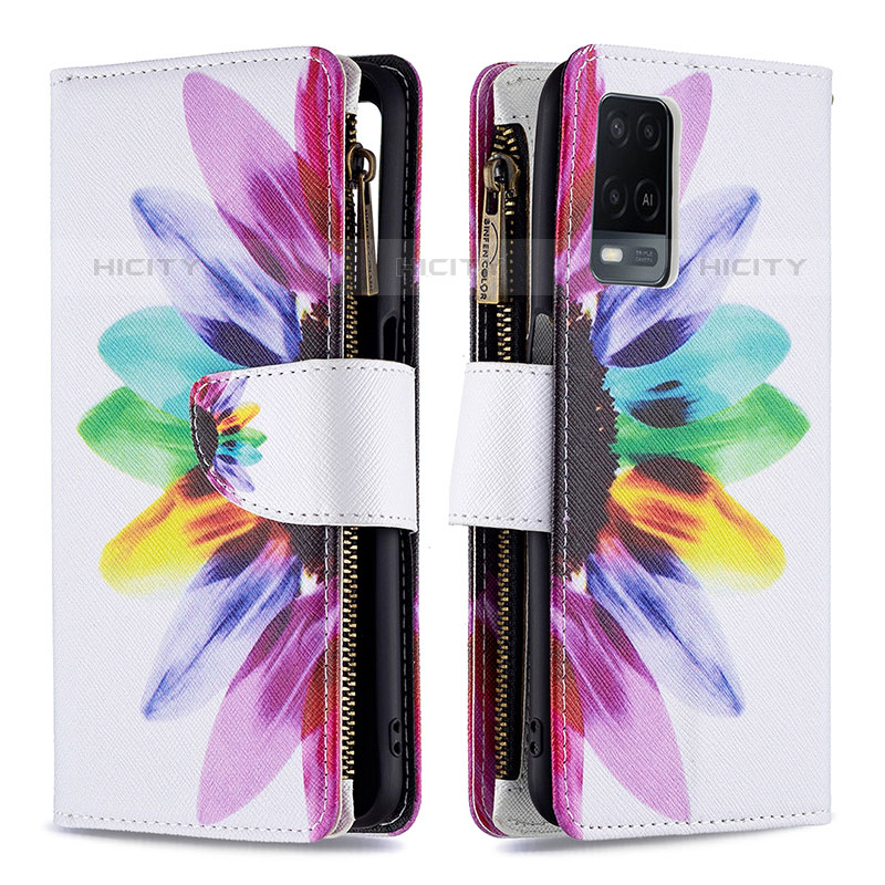 Custodia Portafoglio In Pelle Fantasia Modello Cover con Supporto B04F per Oppo A54 4G