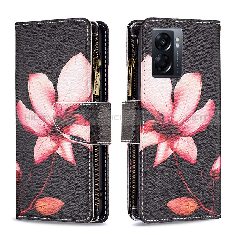 Custodia Portafoglio In Pelle Fantasia Modello Cover con Supporto B04F per Oppo A56S 5G