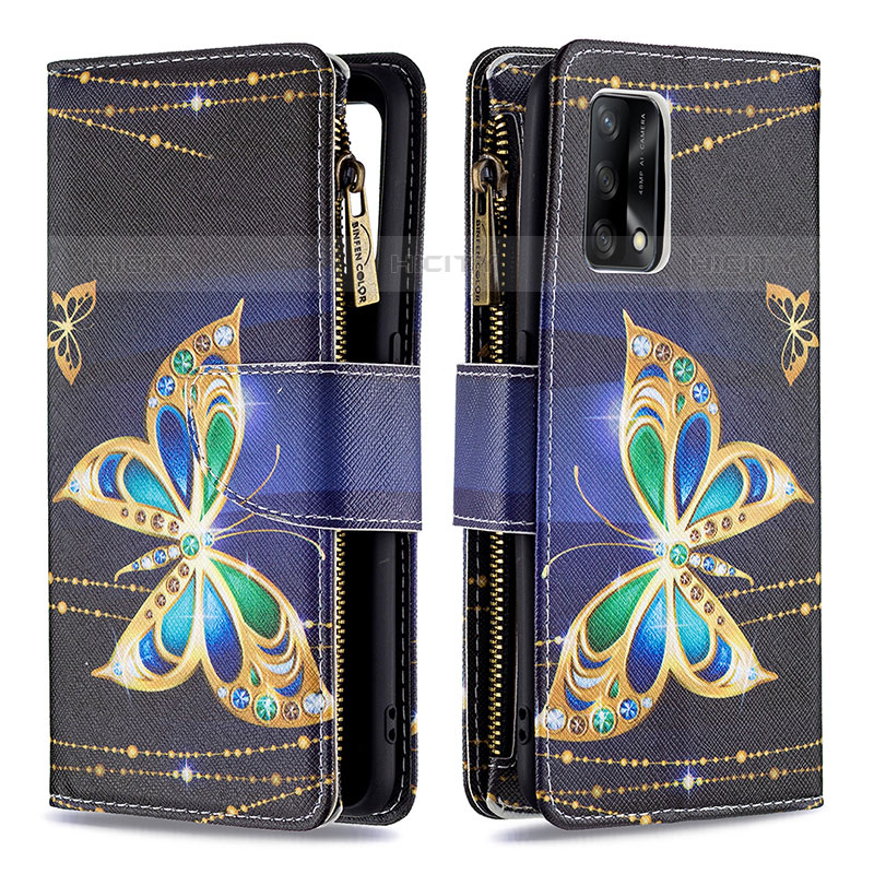 Custodia Portafoglio In Pelle Fantasia Modello Cover con Supporto B04F per Oppo A74 4G