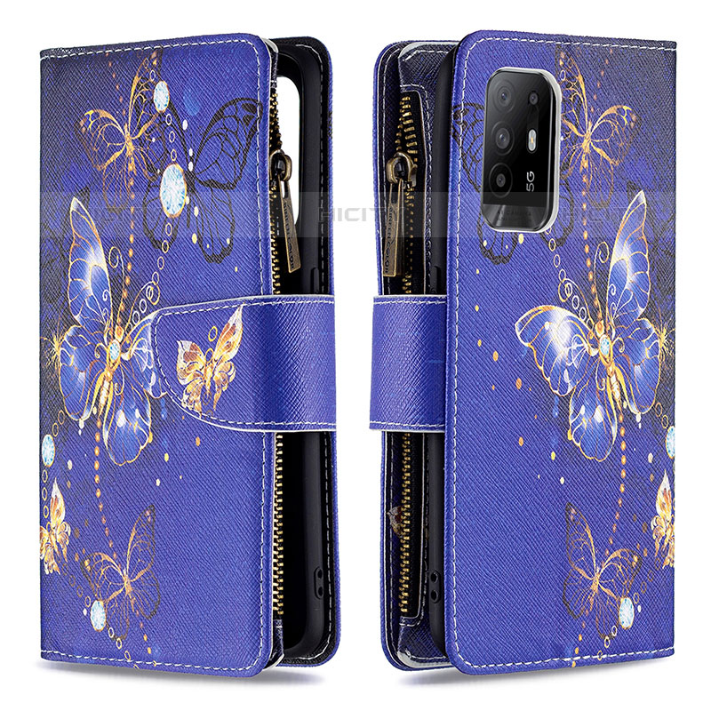 Custodia Portafoglio In Pelle Fantasia Modello Cover con Supporto B04F per Oppo F19 Pro+ Plus 5G