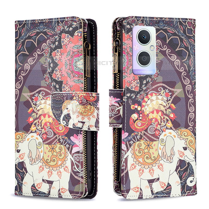 Custodia Portafoglio In Pelle Fantasia Modello Cover con Supporto B04F per Oppo F21 Pro 5G